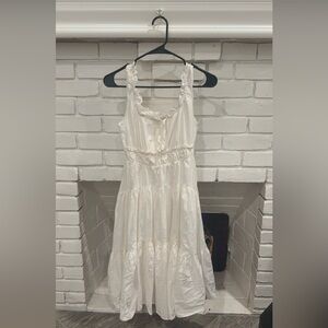 Sleeveless Cream Ruffled Tiered Maxi Dress